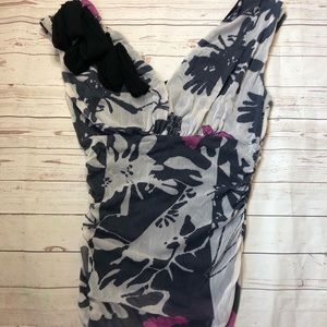 Anthropology blouse v neck floral weston wear